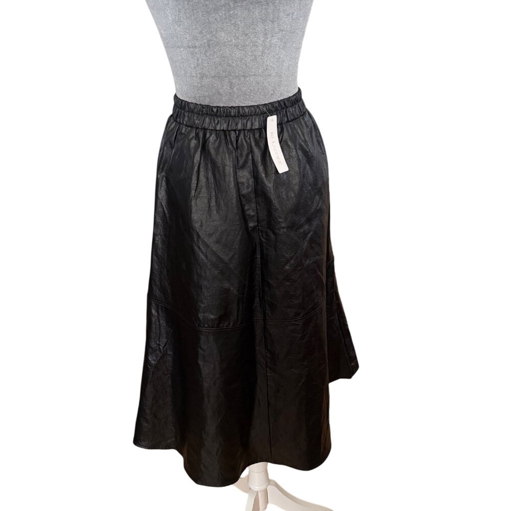 Ki Laphee Black Mid-Length Elastic Waist Skirt S NWT - Picture 4 of 5